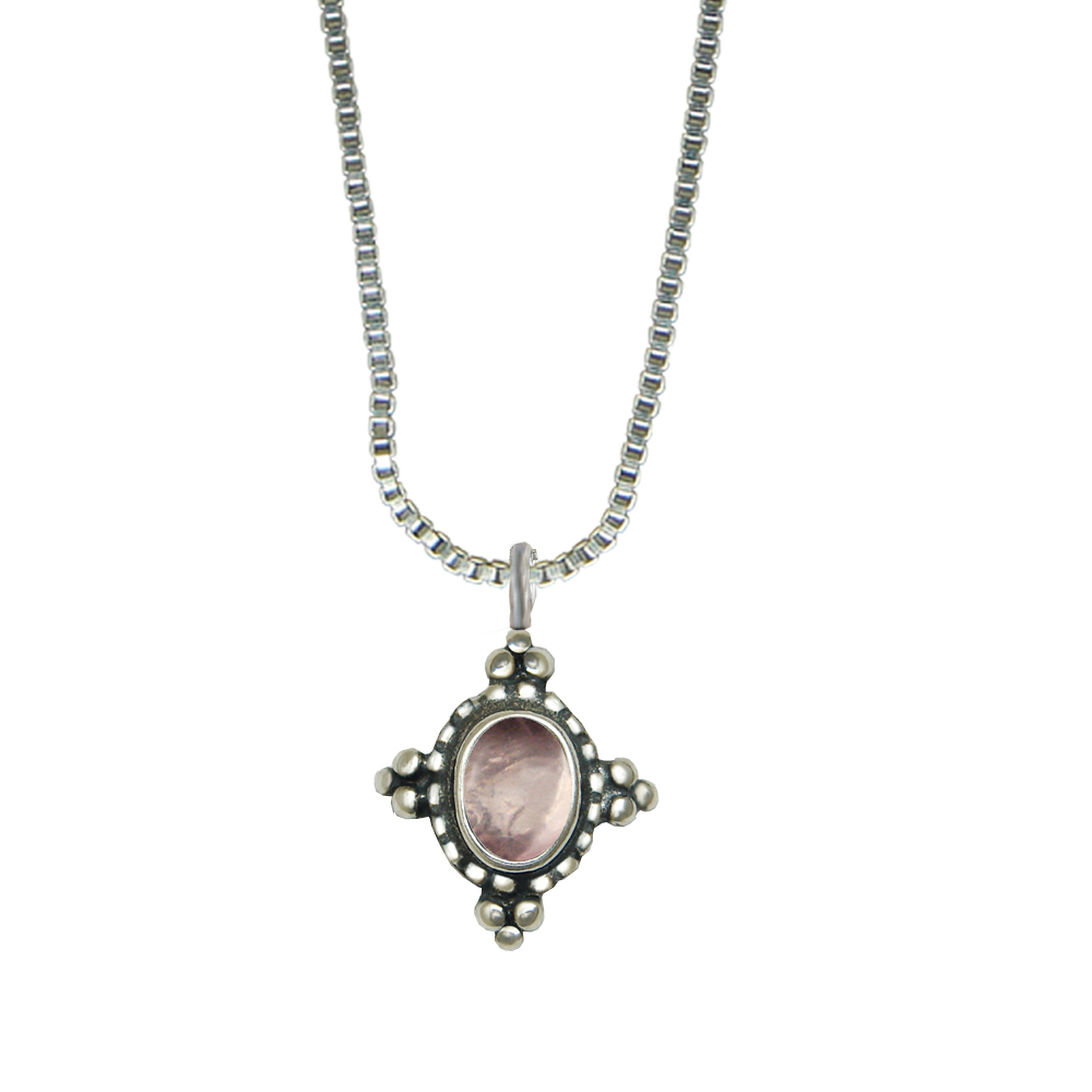 Sterling Silver Little Rose Quartz Pendant Necklace
